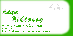 adam miklossy business card